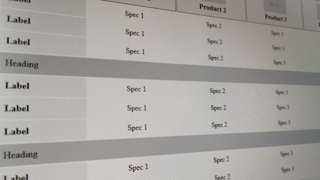 Look ma, no JS: Creating a responsive product comparison table, with ...