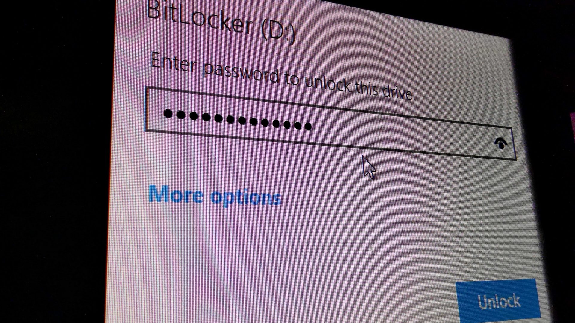 how to unlock bitlocker without password in windows 10